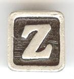 1 9mm Silver Slider - Letter Z