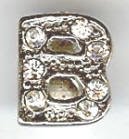 1 9mm Silver Slider with Rhinestones - Letter B