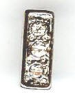 1 9mm Silver Slider with Rhinestones - Letter I