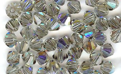 25 Black Diamond AB 4mm Bicone Swarovski