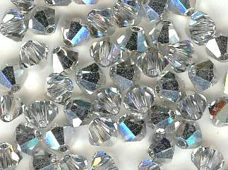 25 4mm Comet Argent Bicone Swarovski