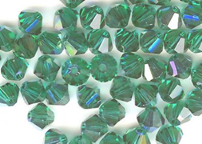 25 Emerald AB 4mm Bicone Swarovski
