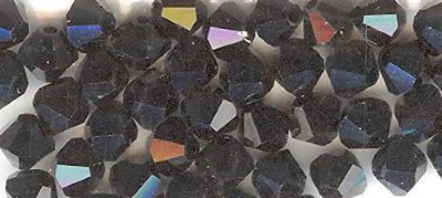 25 Jet 4mm Bicone Swarovski