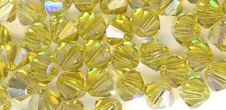 25 Lime AB 4mm Bicone Swarovski