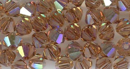 25 Light Smoke Topaz AB 4mm Bicone Swarovski