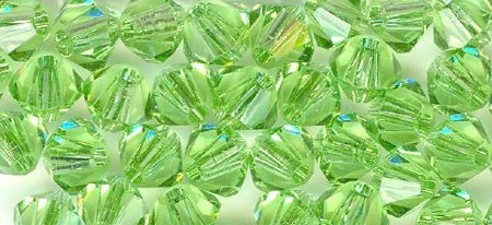 25 Peridot 4mm Swarovski Bicone