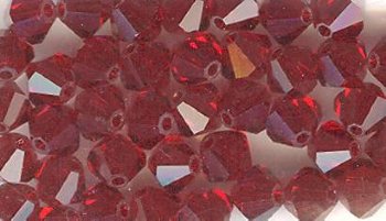 25 Siam 4mm Bicone Swarovski