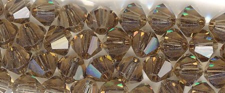 25 Smoky Quartz 4mm Bicone Swarovski