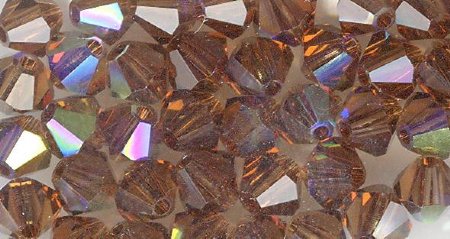 25 Smoke Topaz AB 4mm Bicone Swarovski
