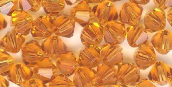 25 Topaz 4mm Bicone Swarovski