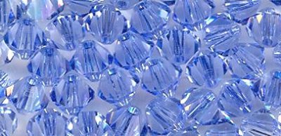 25, 4mm Light Sapphire Swarovski Bicone Beads