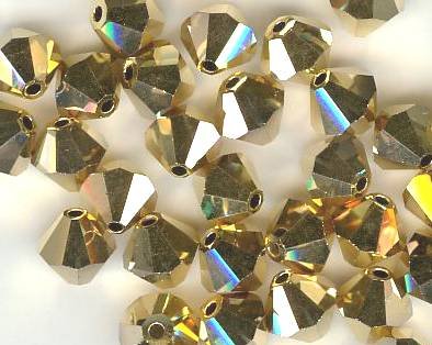 25 6mm Aurum 2x Bicone Swarovski