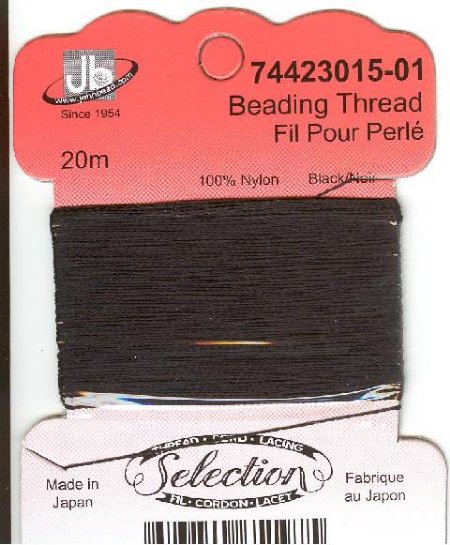 20 Meters of Black Beading Thread