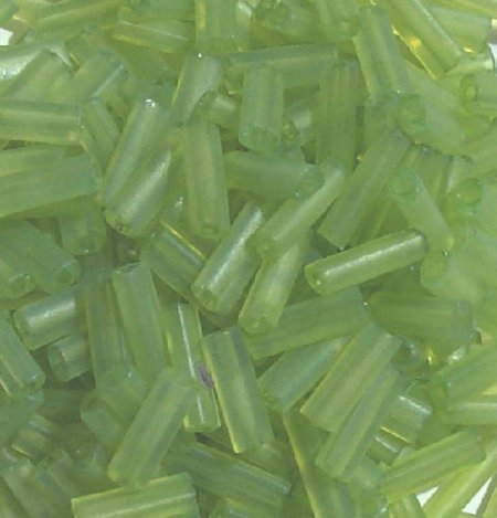 50g 10x3mm Matte Green Tile Beads