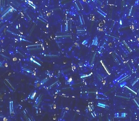 50g 5x4x2mm Sapphire Silver Lined Tile Beads