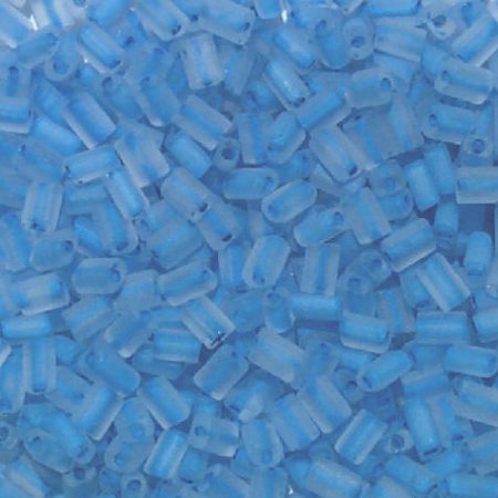 50g 5x4x2mm Matte Aqua Lined Crystal Tile Beads