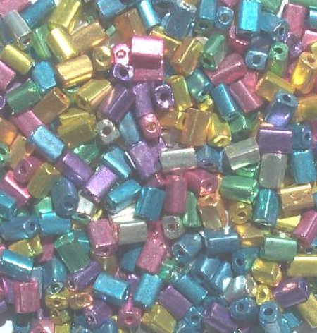 50g 5x4x2mm Metallic Mixed Tile Beads