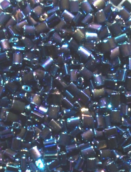 50g 5x4x2mm Metallic Navy AB Tile Beads