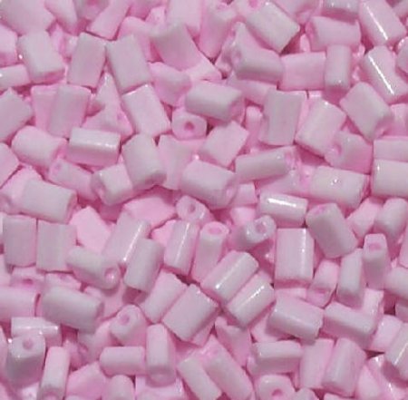 50g 5x4x2mm Opaque Chalk Pink Tile Beads