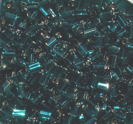 50g 5x4x2mm Dark Teal Silver Lined Tile Beads