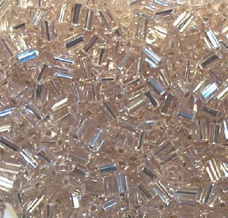 50g 5x4x2mm Crystal Pink Silver Lined Tile Beads