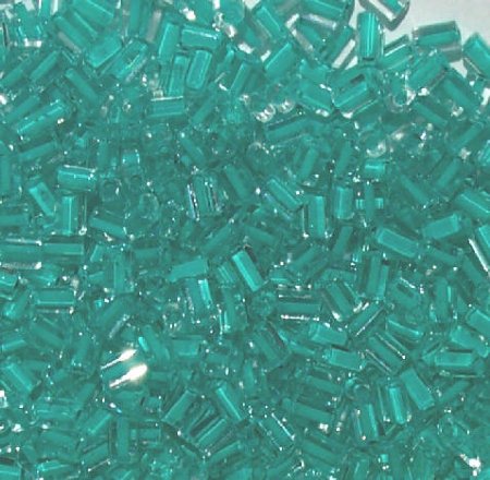50g 5x4x2mm Teal Lined Crystal Tile Beads