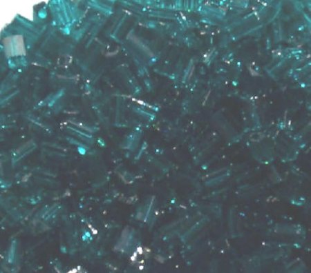 50g 5x4x2mm Transparent Dark Teal Tile Beads