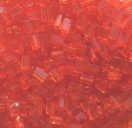 50g 5x4x2mm Transparent Orange Tile Beads