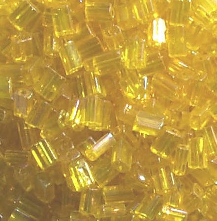 50g 5x4x2mm Transparent Yellow Tile Beads