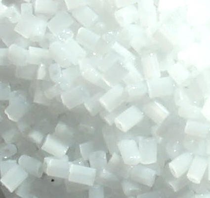 50g 5x4x2mm Milky White Tile Beads
