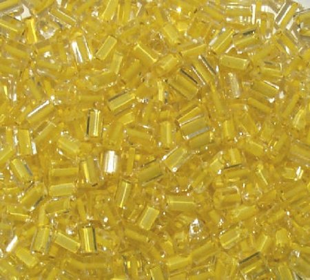 50g 5x4x2mm Yellow Lined Crystal Tile Beads