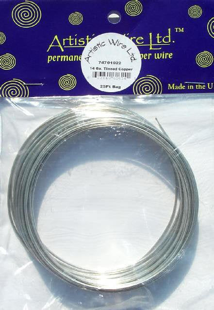 25 Feet of 14 Gauge Tinned Silver over Copper Artistic Wire