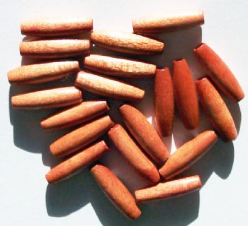 20 16x5mm (2mm Hole) Light Brown Oval Wood Beads