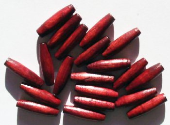 20 16x5mm (2mm Hole) Mahogany Oval Wood Beads