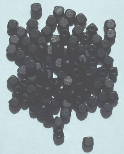 100 5mm Rounded Edge Black Cube Wood Beads