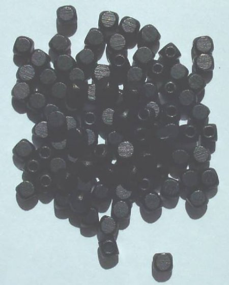 100 5mm Rounded Edge Black Cube Wood Beads
