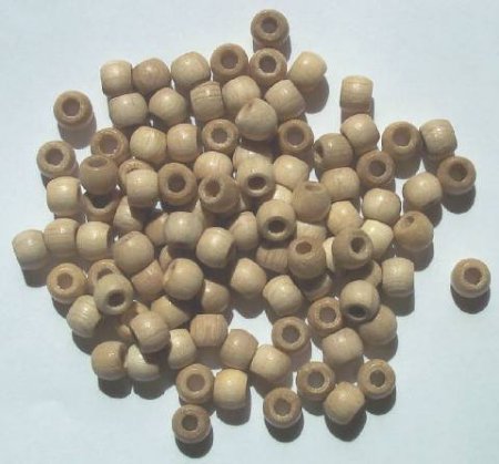100 5x6mm Natural Crow Wood Beads
