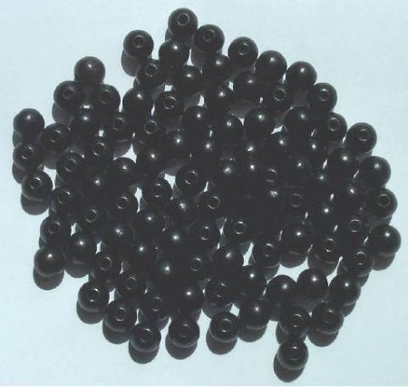 100 8mm Black Round Wood with 2mm Hole