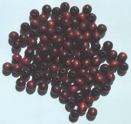 100 8mm Mahogany Round Wood with 2mm Hole