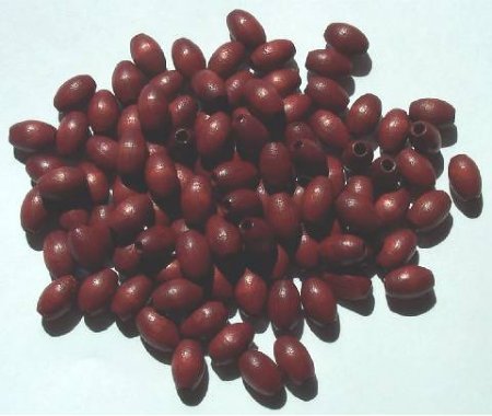 100 9x6mm Mahogany Oval Wood Beads