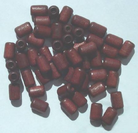 50 9x6mm Mahogany Tubes (3mm hole) Wood Beads