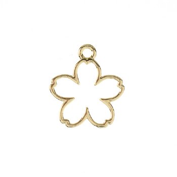 1, 17x15mm Beadwork Gold Plated Flower Pendant / Link