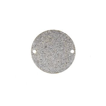 1, 20mm Round Stardust Silver 2 Hole Connector
