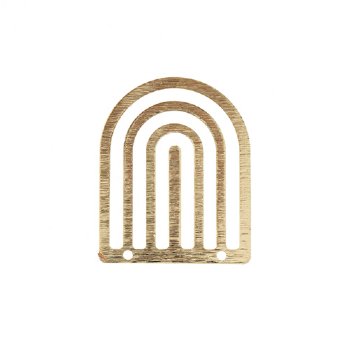 1, 25x20mm Beadwork Gold Plated Rainbow Pendant / Link