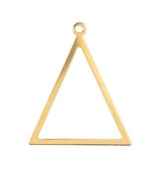 1, 34.5x27.5mm Beadwork Gold Plated Triangle Pendant / Link