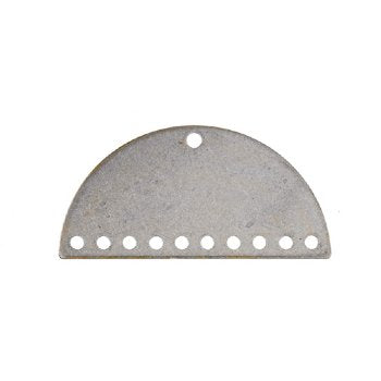 Pack of 2, 30x15mm Semi-Circle Silver Plated 10 to 1 Hole Connectors