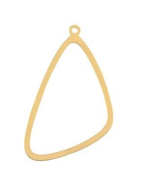1, 40.5x22.5mm Beadwork Gold Plated Free Form Trianlge Pendant / Link
