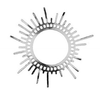 1, 45x42mm Beadwork Silver Plated Sun Pendant / Link
