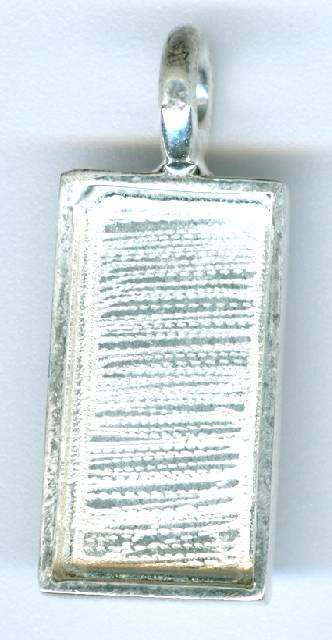 1 21x11x2mm Dazzle-It Bright Silver Rectangle Bezel Pendant Frame