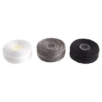 Beadalon B-Lon Cord TEX 210 18m(20 yd) White, Grey, Black